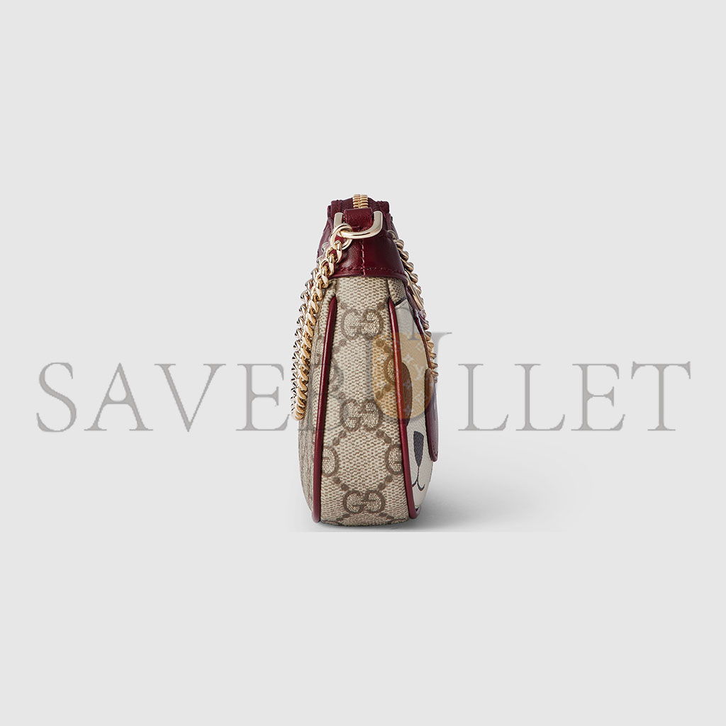 GUCCI GG MINI BAG WITH PANDA DETAIL 818763 (19*10*3.5cm) GUCCI GG MINI BAG WITH PANDA DETAIL 818763 (19*10*3.5cm)